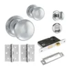 Harrogate Mushroom Mortice Bathroom Door Knob Set - Polished Chrome (120438)