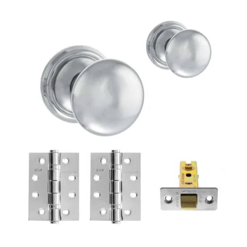 Harrogate Mushroom Mortice CE13 Fire Door Knob Set - Polished Chrome (120439)