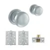Harrogate Mushroom Mortice CE13 Fire Door Knob Set - Satin Chrome (120445)