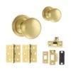 Harrogate Mushroom Mortice Door Knob Set - Satin Brass (120446)