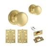 Harrogate Mushroom Mortice CE13 Fire Door Knob Set - Satin Brass (120448)