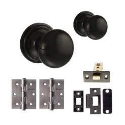 Harrogate Mushroom Mortice Door Knob Set - Gun Metal (120449)