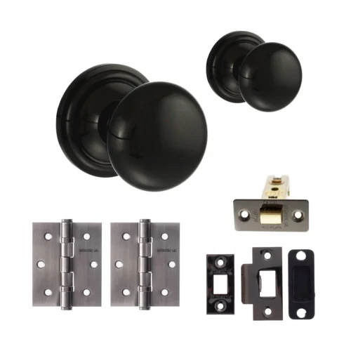 Harrogate Mushroom Mortice Door Knob Set - Gun Metal (120449)