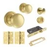 Harrogate Mushroom Mortice Bathroom Door Knob Set - Satin Brass (120447)