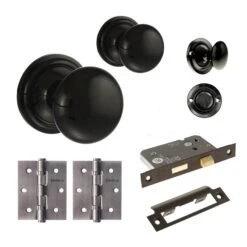 Harrogate Mushroom Mortice Bathroom Door Knob Set - Gun Metal (120450)