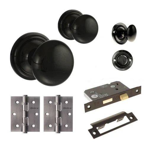 Harrogate Mushroom Mortice Bathroom Door Knob Set - Gun Metal (120450)