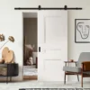 White Primed Internal Elegance Henley Sliding Door - Black Top Mounted (120708)