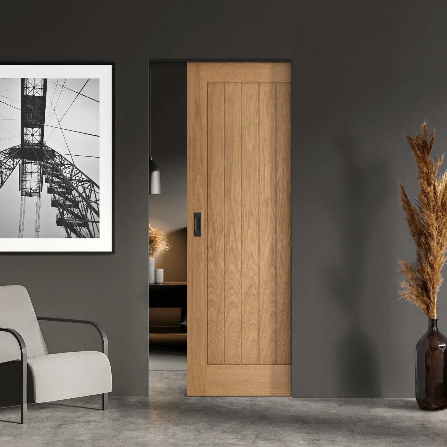 Oak Internal Unfinished Farley FD30 Classic Framed Fire Resistant 100mm Pocket Door Set (120822) 1 Oak Internal Unfinished Farley FD30 Classic Framed Fire Resistant 100mm Pocket Door Set (120822)