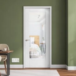 White Internal Primed Pattern 10 Clear Glass Door (51770)