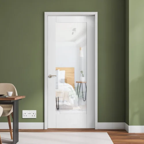 White Internal Primed Pattern 10 Clear Glass Door (51770)