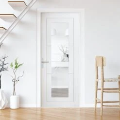 White Internal Primed Temple 1 Light Clear Glass Made-to-Measure Door (120525)