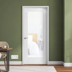 White Internal Primed Pattern 10 1 Light Obscure Glass Made-to-Measure Door (120517)
