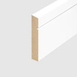 White Primed 2.4m Grooved Shaker Skirting Board (120319)