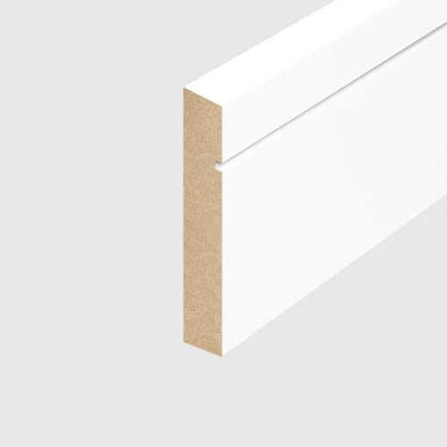 White Primed 2.4m Grooved Shaker Skirting Board (120319)