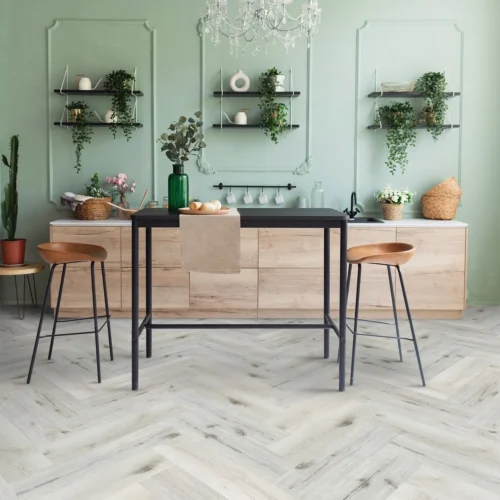 White Rock Oak - Lifestyle SPC Herringbone 5.5mm Rigid Core Vinyl Flooring (119019)