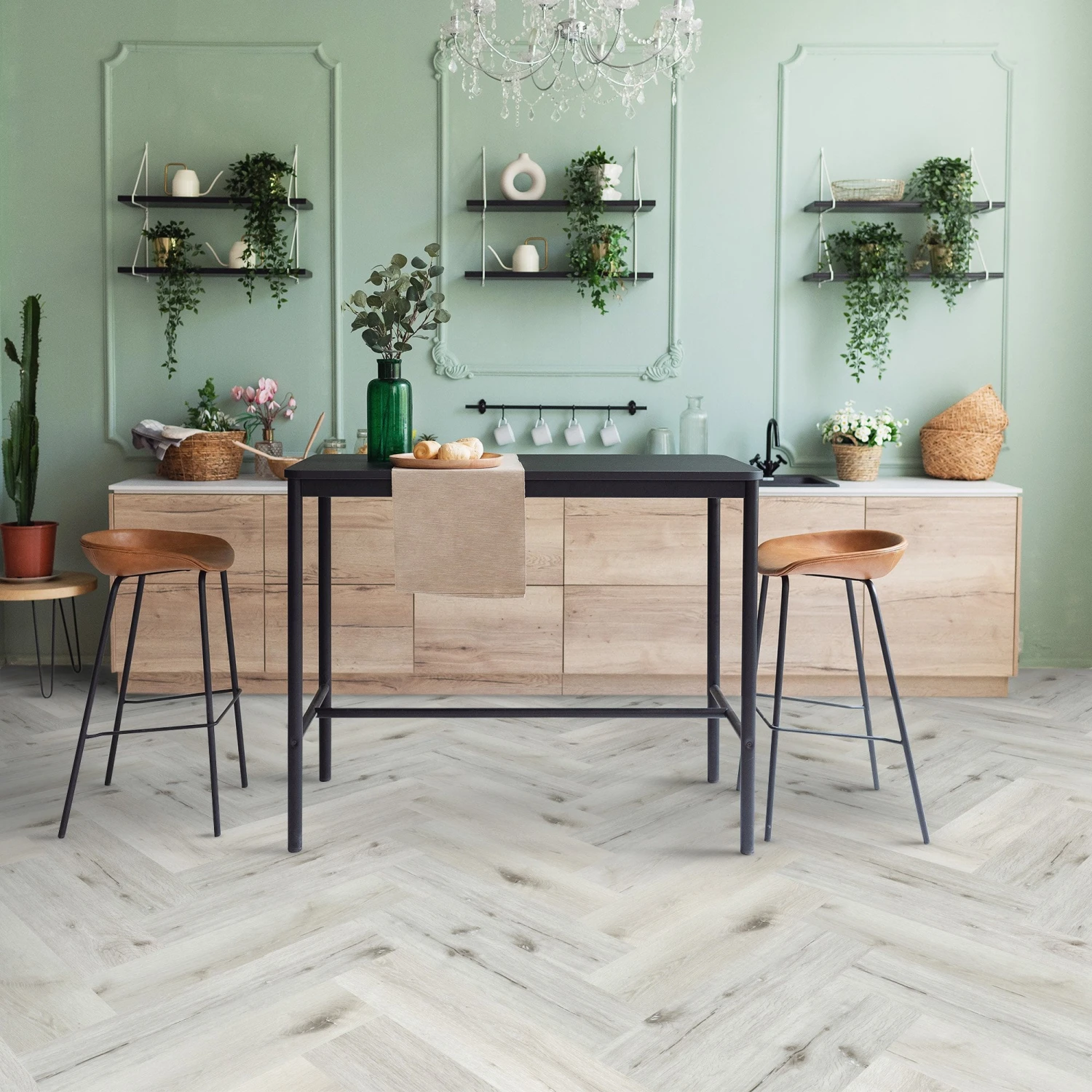 White Rock Oak - Lifestyle SPC Herringbone 5.5mm Rigid Core Vinyl Flooring (119019) 1 White Rock Oak - Lifestyle SPC Herringbone 5.5mm Rigid Core Vinyl Flooring (119019)
