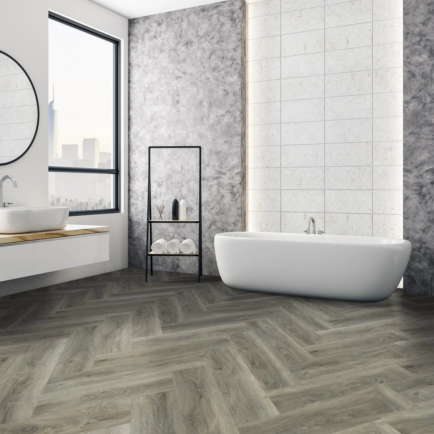 Signature Grey - Lifestyle SPC Herringbone 5.5mm Rigid Core Vinyl Flooring (119871) 1 Signature Grey - Lifestyle SPC Herringbone 5.5mm Rigid Core Vinyl Flooring (119871)