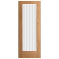 Oak Internal Fully Finished Pattern 10 1 Light Reeded Glass Door (121050) -Oak Door Store 1709563001 72329500