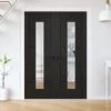 Internal Black Fully Finished Oak Parma 1 Light Clear Glass Door Pair Door (121319)