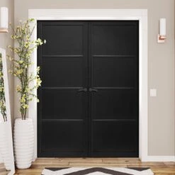 Internal Primed Industrial 2.0 Lifestyle 4 Panel Pair Door (121326)