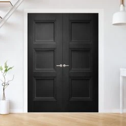 Internal Black Primed Ripley Pair Door (121334)