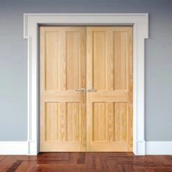 Internal Clear Pine Unfinished Malton 4 Panel Pair Door (121339)