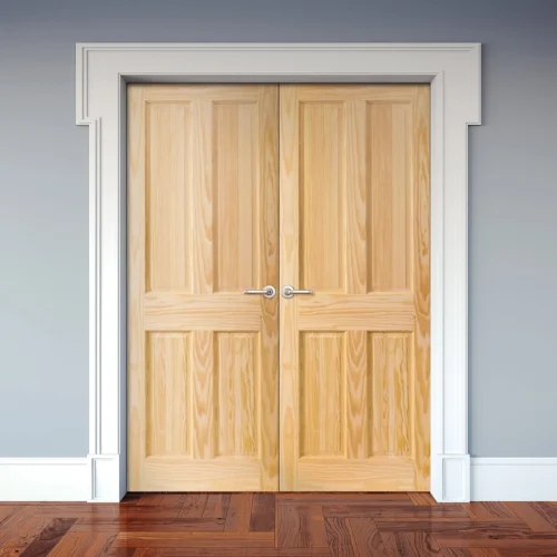 Internal Clear Pine Unfinished Malton 4 Panel Pair Door (121339)