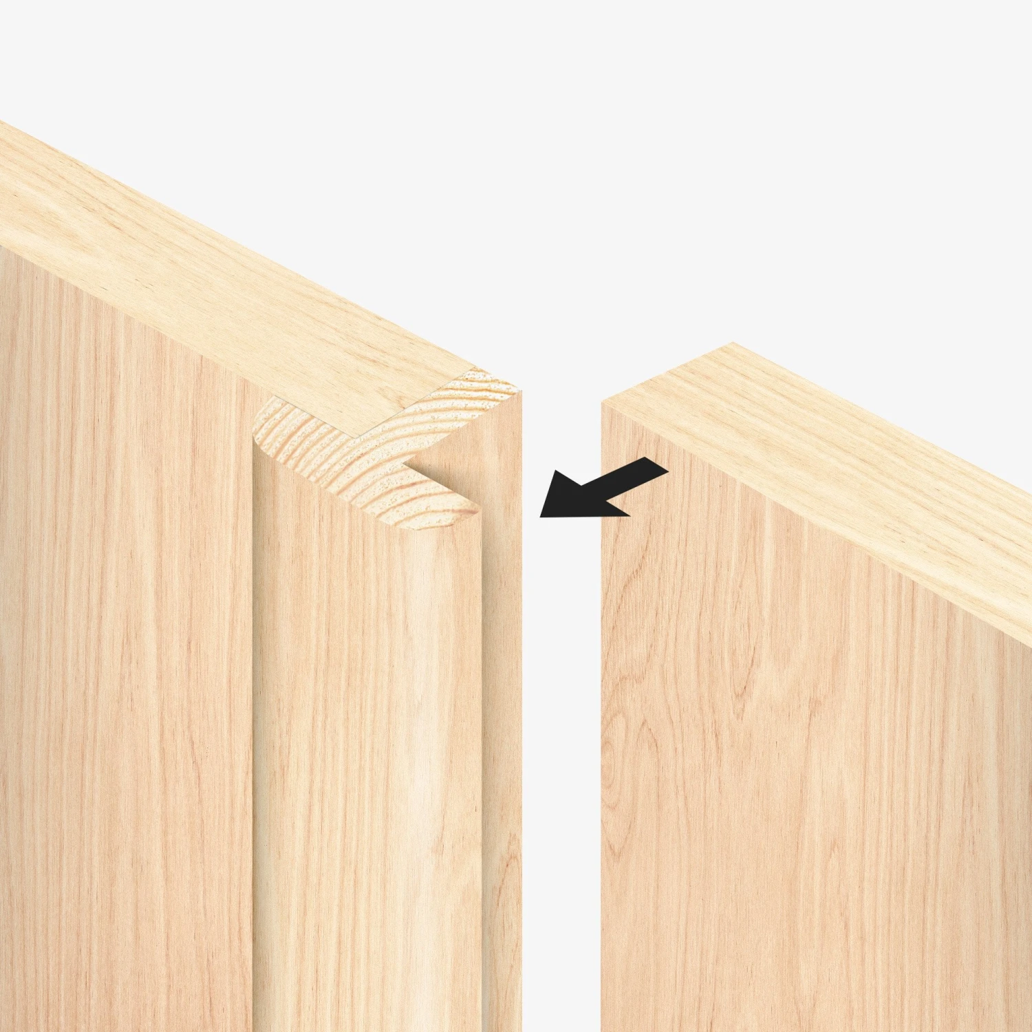 Internal Clear Pine Unfinished Shaker 4 Panel Pair Door (121345) 2 Internal Clear Pine Unfinished Shaker 4 Panel Pair Door (121345) - Image 2