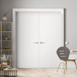 Internal White Primed Lifestyle Flush Pair Door (121452)