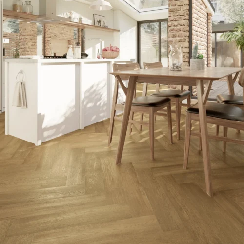 Country Oak Herringbone - HydroShield Waterproof Real Wood Flooring (120852)