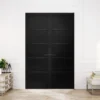 Jet Black Internal Fully Finished Industrial Studio 5 Panel Pair Door (121356)