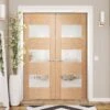 Internal Oak Fully Finished Edison 7P 3 Light Glazed Pair Door (121360)