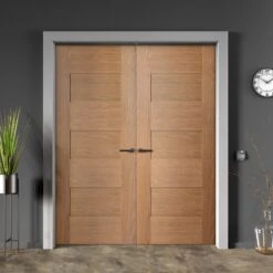 Internal Oak Fully Finished Edison 7P Pair Door (121361)