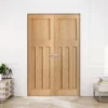 Internal Oak Unfinished 1930's DX 4 Panel Pair Door (121374)