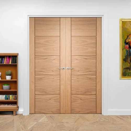 Internal Oak Unfinished Parma 5 Panel Pair Door (121380) 5 Internal Oak Unfinished Parma 5 Panel Pair Door (121380) -Oak Door Store 1710840684 97034900