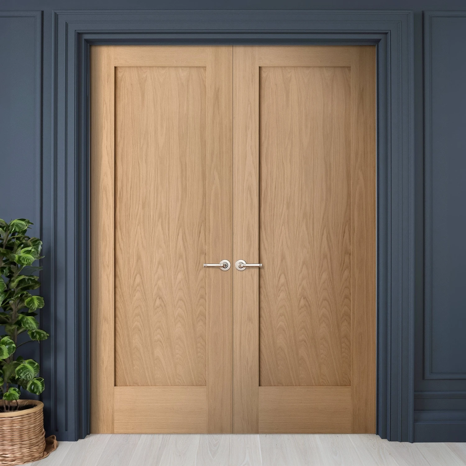 Internal Oak Unfinished Pattern 10 1 Panel Pair Door (121383) 1 Internal Oak Unfinished Pattern 10 1 Panel Pair Door (121383)