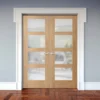 Internal Oak Unfinished Shaker 4 Light Obscure Glass Pair Door (121385)