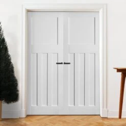 Internal White Primed 1930's DX 4 Panel Pair Door (121396) -Oak Door Store 1710841510 39443700