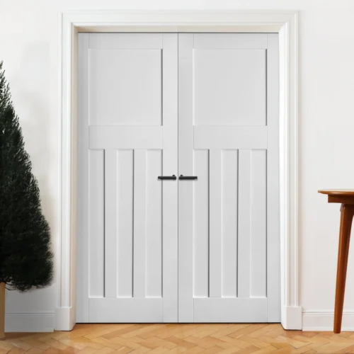 Internal White Primed 1930's DX 4 Panel Pair Door (121396) -Oak Door Store 1710841510 39443700