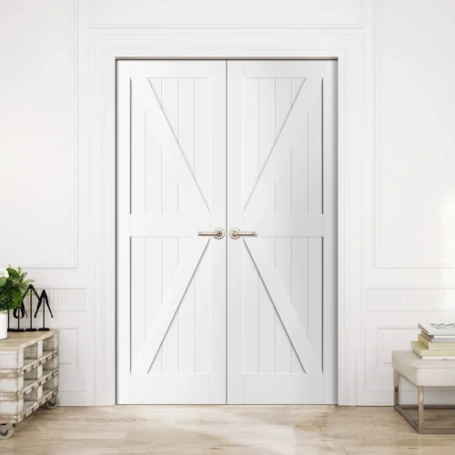 Internal White Primed Barn FLB Pair Door (121403) -Oak Door Store 1710841840 88954600