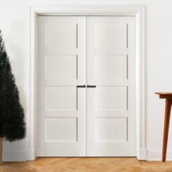 Internal White Primed Shaker 4 Panel Pair Door (121431) -Oak Door Store 1710842686 89714600