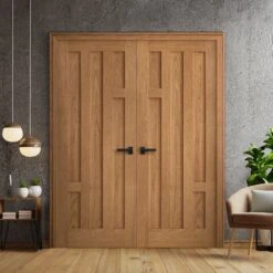Internal Oak Fully Finished Stamford 5 Panel Pair Door (121371)