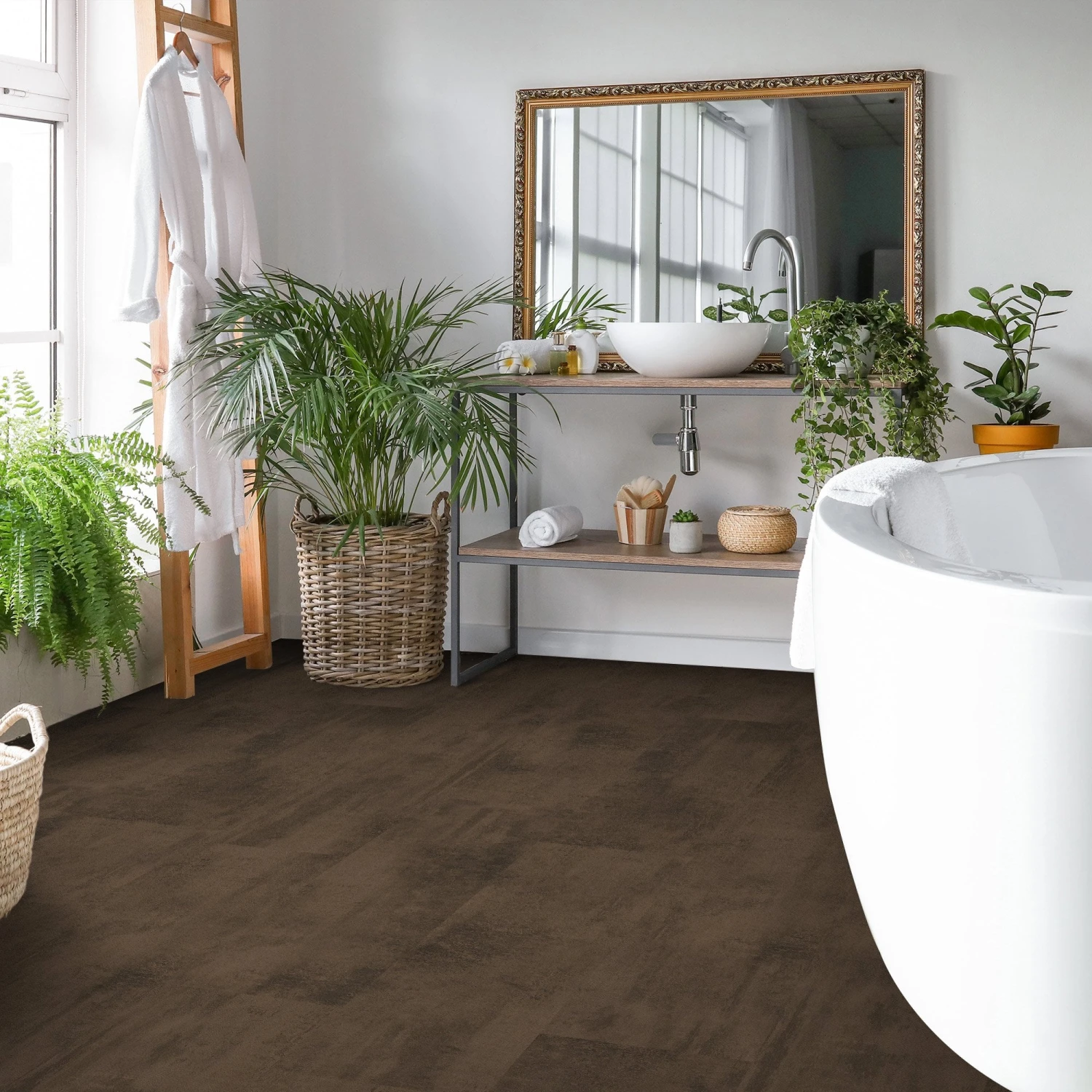 Oxid Dark Brown - Aqua Pro Metal Water-Resistant 8mm Laminate Flooring (121456) 1 Oxid Dark Brown - Aqua Pro Metal Water-Resistant 8mm Laminate Flooring (121456)