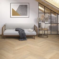 Buttermilk Oak - Lifestyle SPC Herringbone 5.5mm Rigid Core Vinyl Flooring (119015)