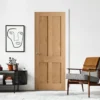 Oak Internal Unfinished Victorian Shaker 4 Panel FD30 Fire Flat Door (87761)