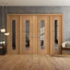 Oak Unfinished Parma Internal 1 Light Clear Glass Room Divider Set
