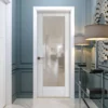 White Primed Internal 1 Light Obscure Glass Shaker Door (121746)