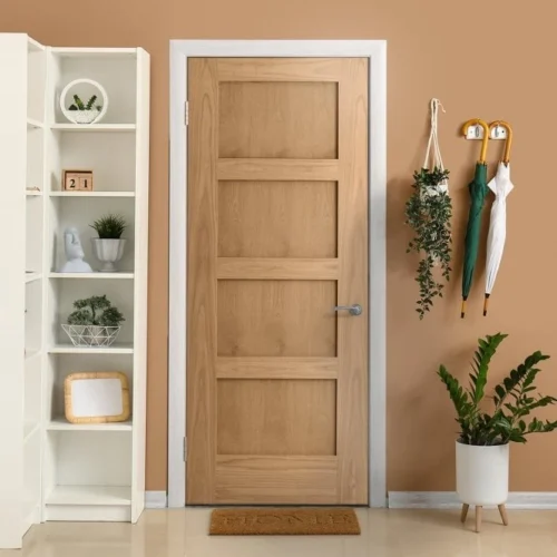 White Oak Internal Unfinished Shaker 4 Panel Door (121829)