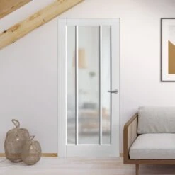 White Internal Primed Toledo 3 Light Obscure Glass Made-to-Measure Door