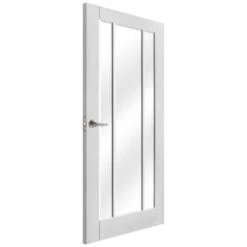 White Internal Primed Toledo 3 Light Obscure Glass Made-to-Measure Door -Oak Door Store 1714117690 38716600